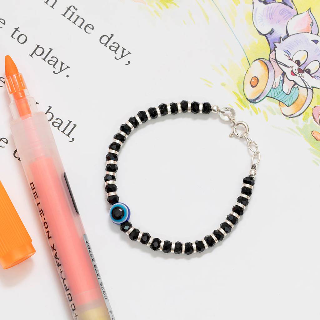 Evil Eye Beaded Beauty 925 Sterling Silver Kids Bracelet (Age : 0 - 3 Years) : K-BR-80007
