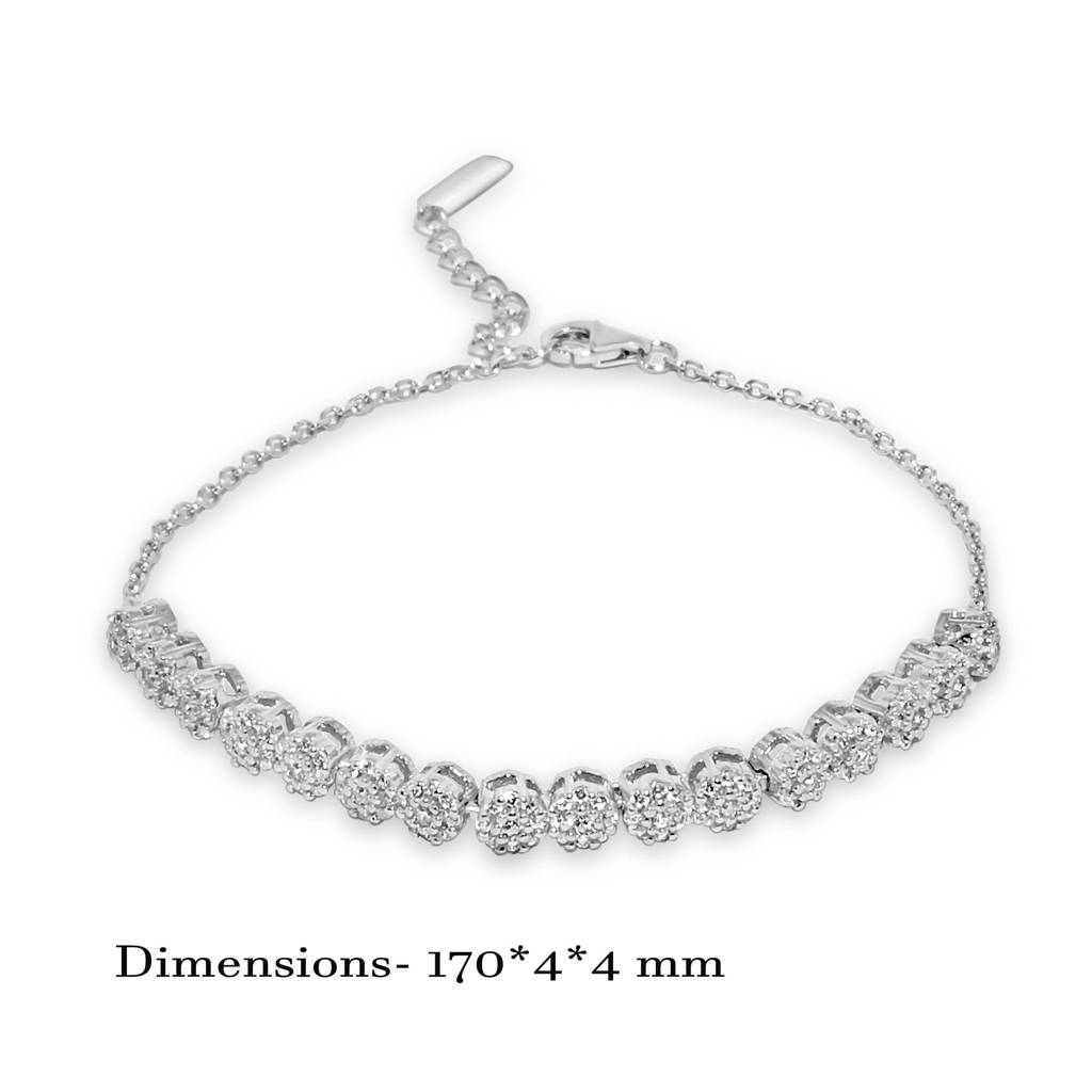 925 Pure Silver Trendy Tennis Bracelet : BR1062