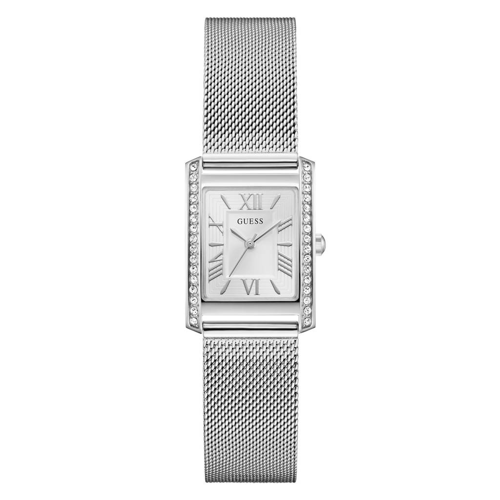 Guess Rectangle 23Mm White Dial Analog Women Watch - Gw0997L1 : GW0997L1