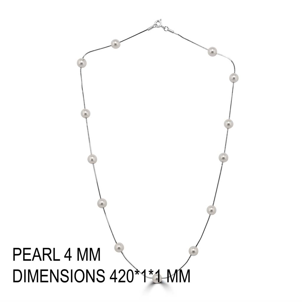 Elegant 925 Sterling Silver Pearl Necklace For A Luxurious And Refined Jewelry Statement : NL1061