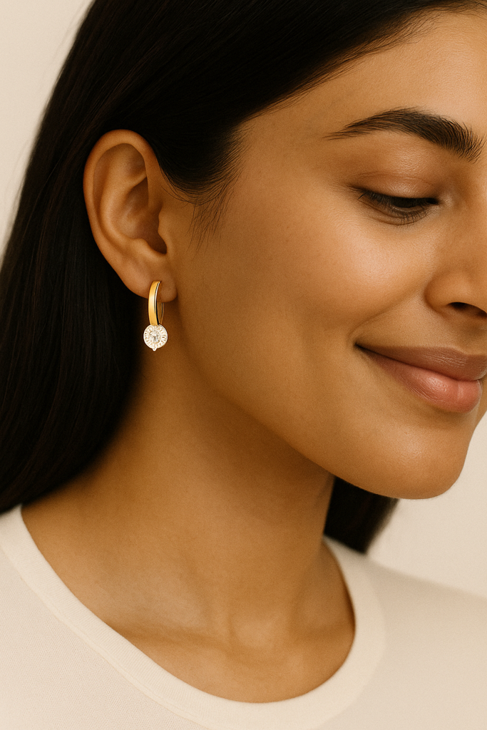 Golden Halo Pendant Huggies : siiriiii