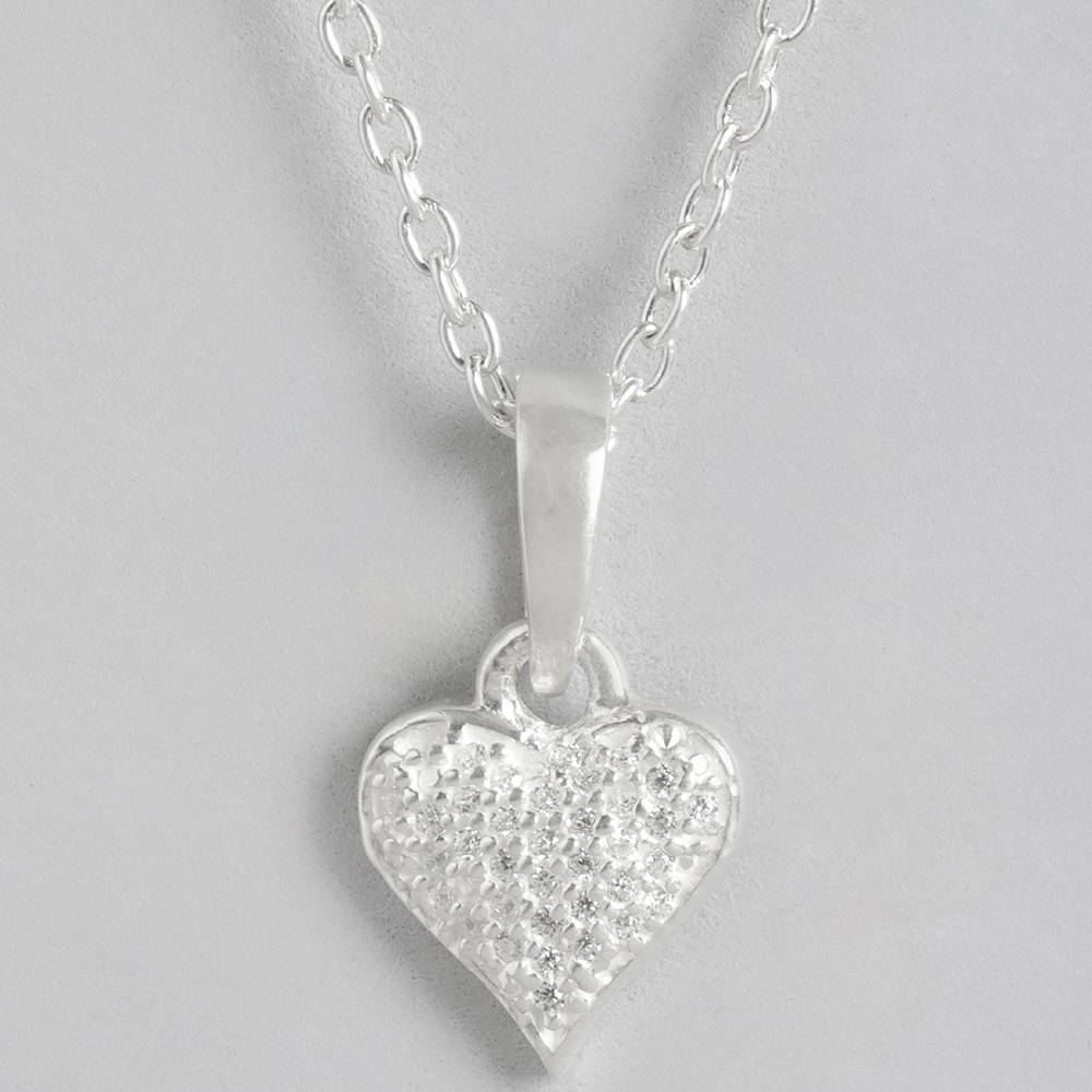 Silver Sparkling Heart Pendant : Z125SG002N020