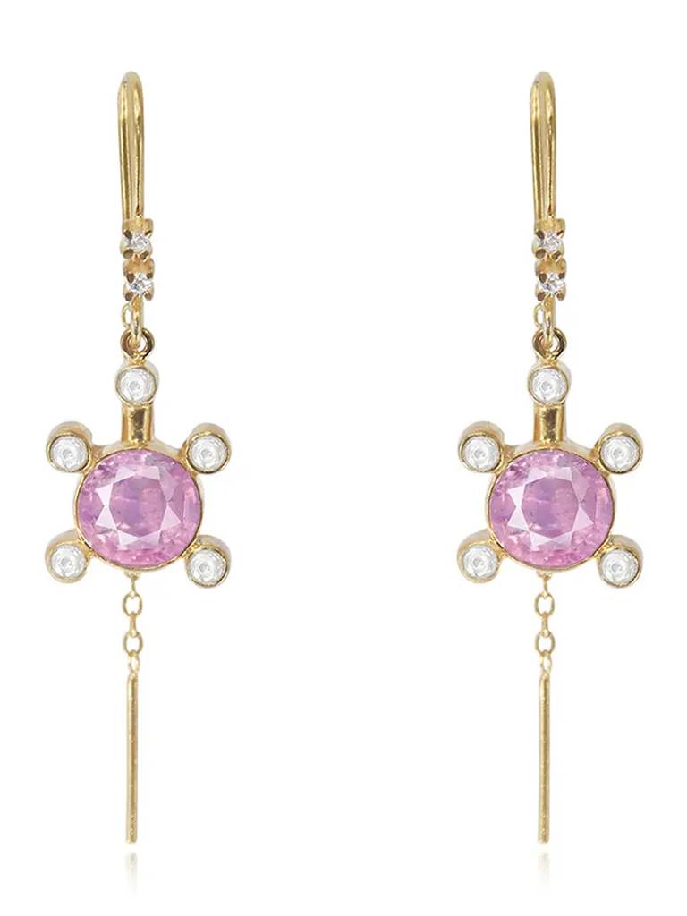 Silver Gulaabo Tortoise Sui Dhaga Earrings : U080SG009E1019