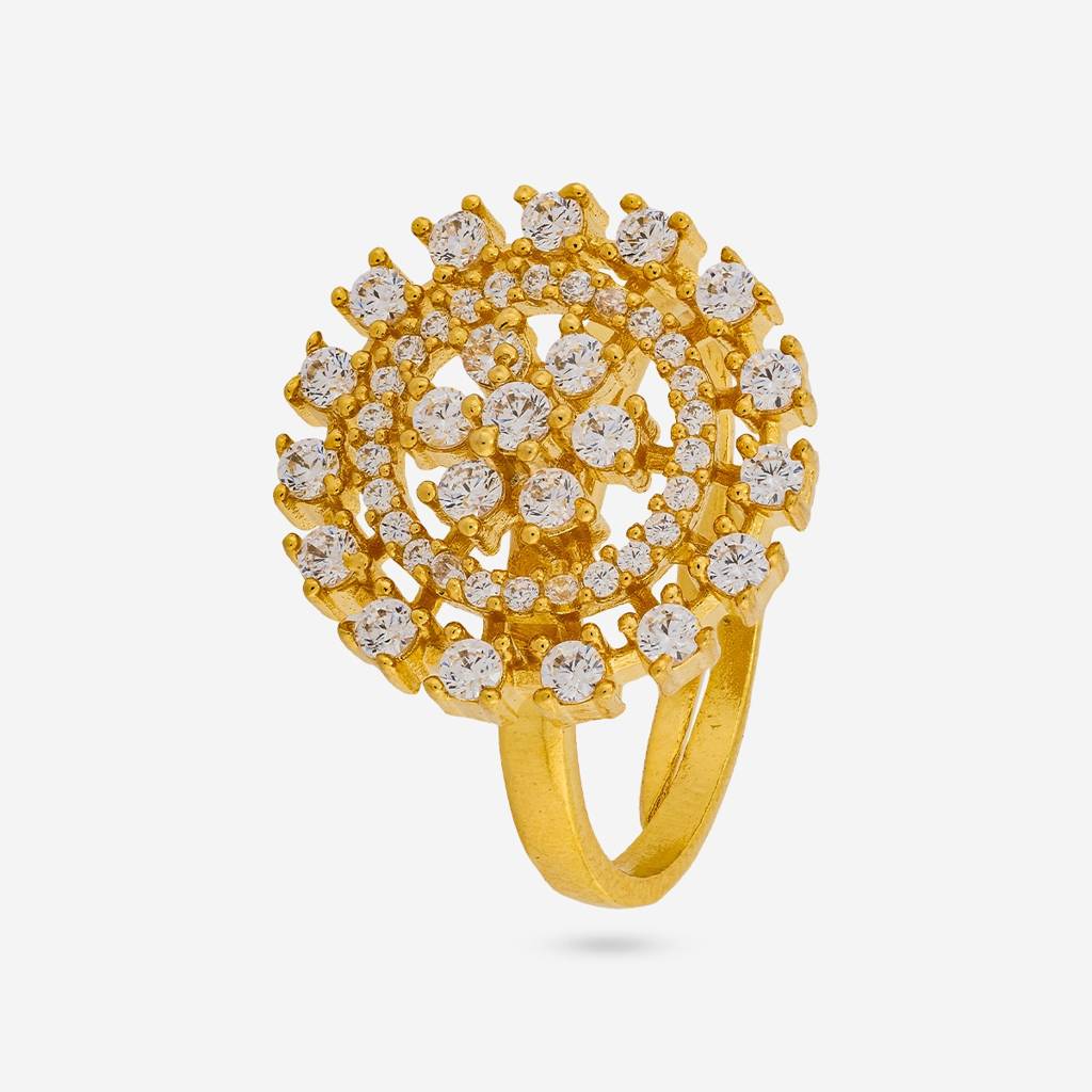 White Gold Plated - Party Wear Zircon Finger Ring - 456444 : 456444