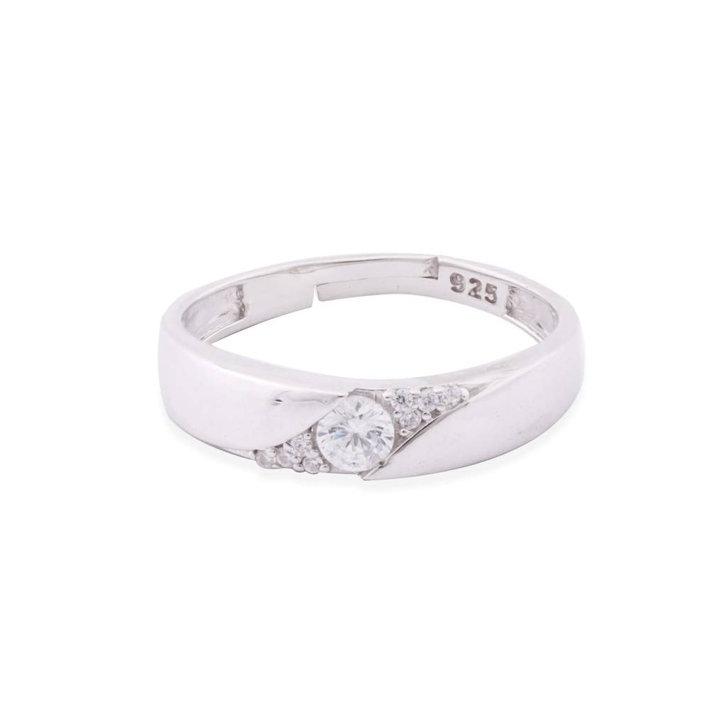 Silver Criss Cross Band Ring For Women & Girls : ZLCPLR-1011-WW