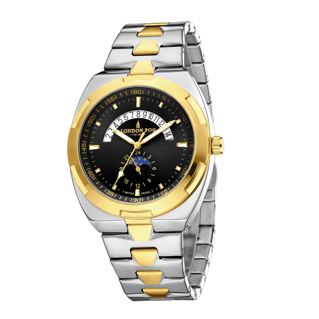 Camden Collection Analog Quartz Watch For Men With Round Dial, Retrograde Date Display, 24-Hour Day-Night Indica : LFM10021-11