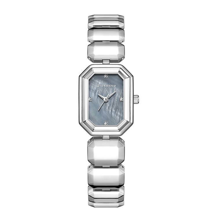 Giordano Stylish Analog Watch For Women With Octagonal Dial, Crystal Hour Markers And Bracelet Style Strap : GZ-60103-44