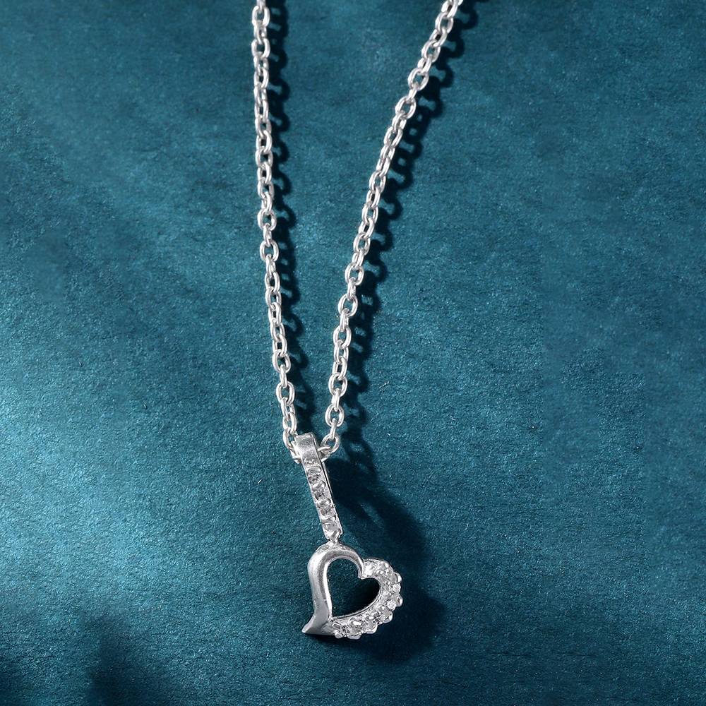 Silver Zircon Heart Necklace : Z125SG002N061