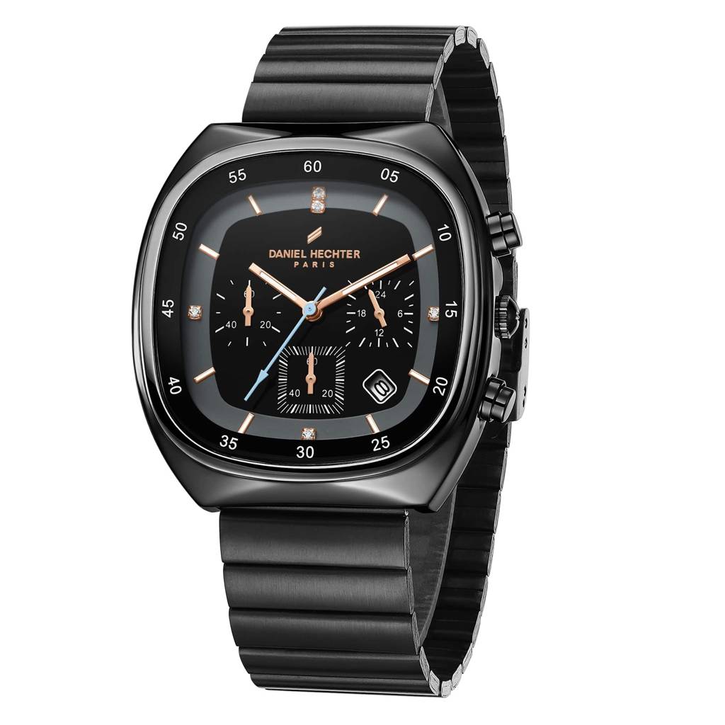 Daniel Hechter Paris Bercy Collection Modern Multi Functional Watch For Men With Square Dial And Stainless Steel  : DHM1001-33
