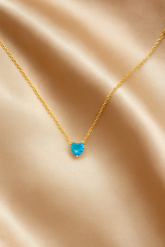 Birthstone Heart Necklace For Women | Premium Zircon Pendant Necklace : CJLX225410112LO
