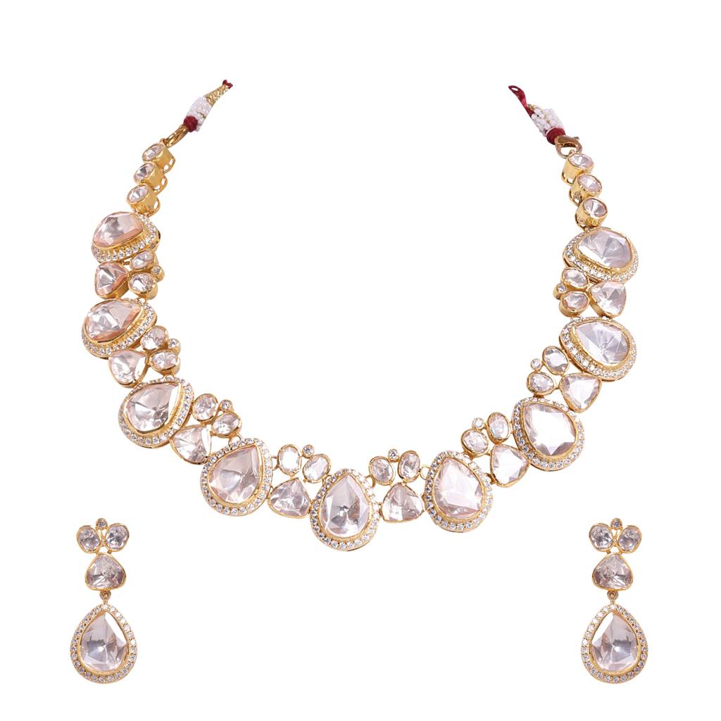 Moissanite Polki Necklace Set 2 : PJ106