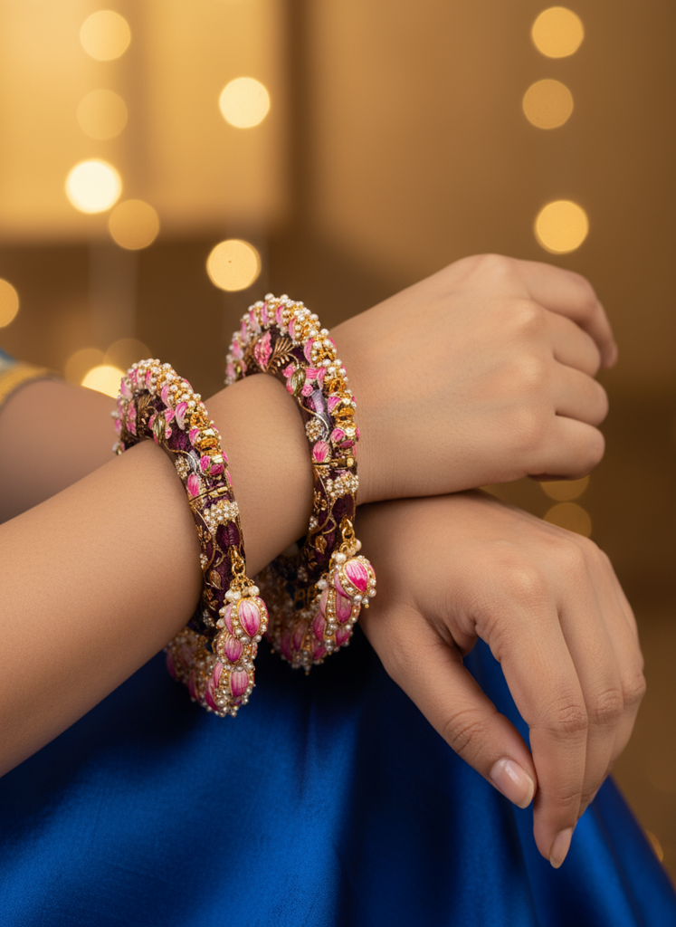 Firoza Kangan-E-Khushbu Meenakari Bangle Set : MEENABAN1666