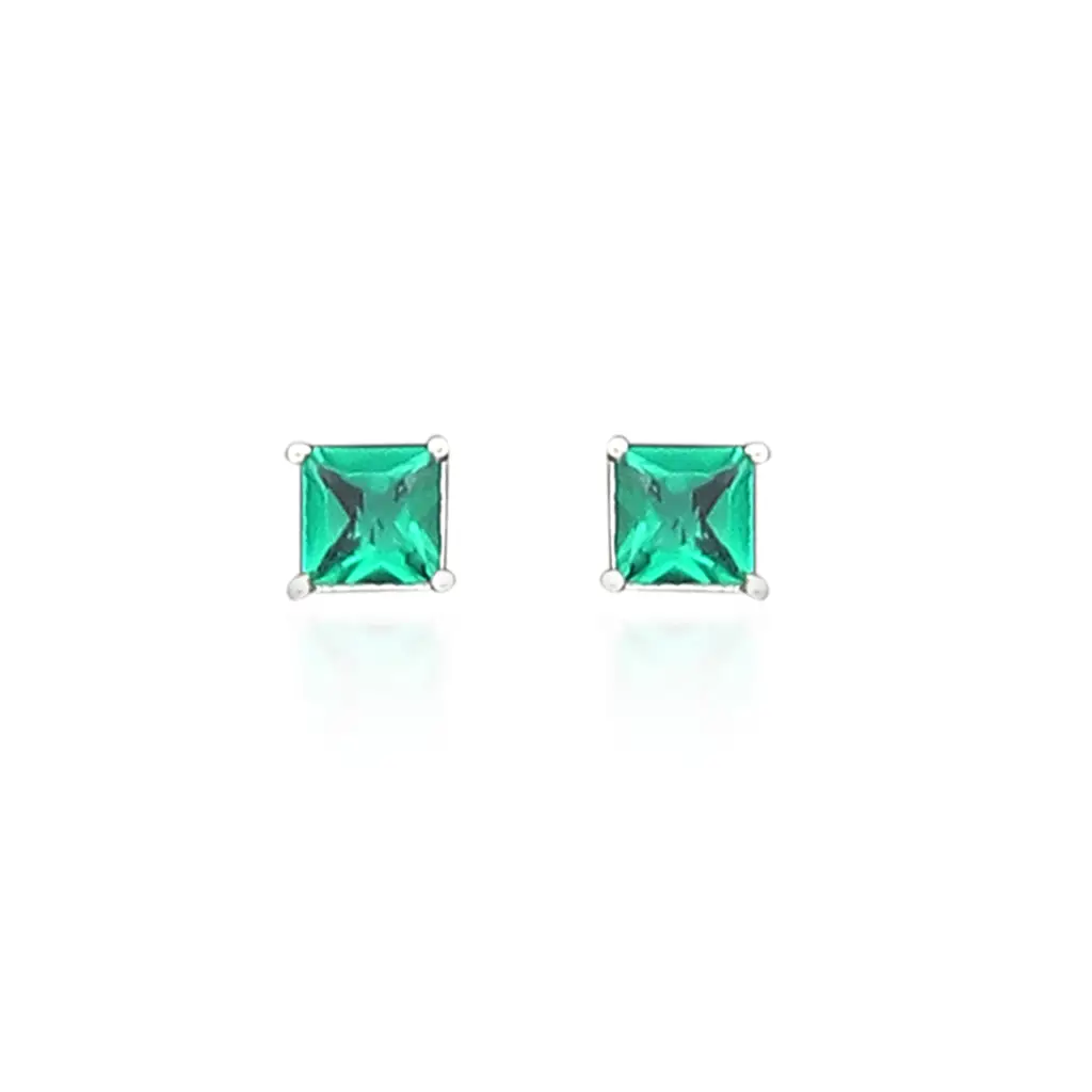 Iski Uski 925 Sterling Silver Deena Emerald Drop Earrings