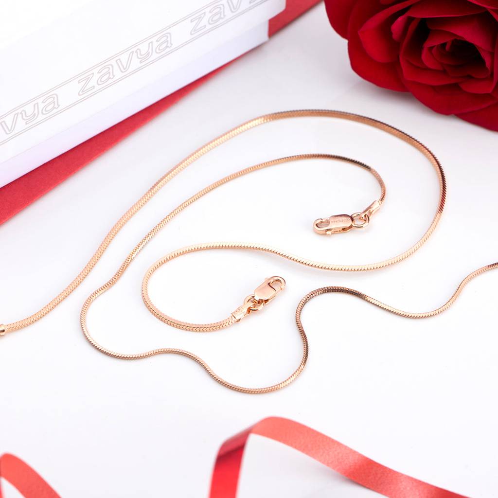 Minimal Rose Gold Serenity 925 Sterling Silver Anklet : ANK-60101-PAIR