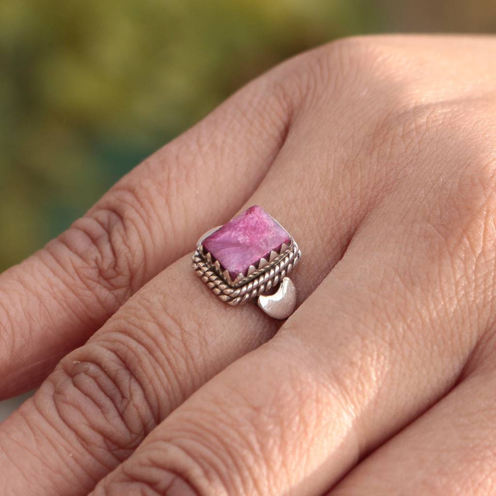 925 Sterling Silver Ruby Ring For Women | Authentic Silver Jewelry | Handcrafted Elegant Gift : FU-0843