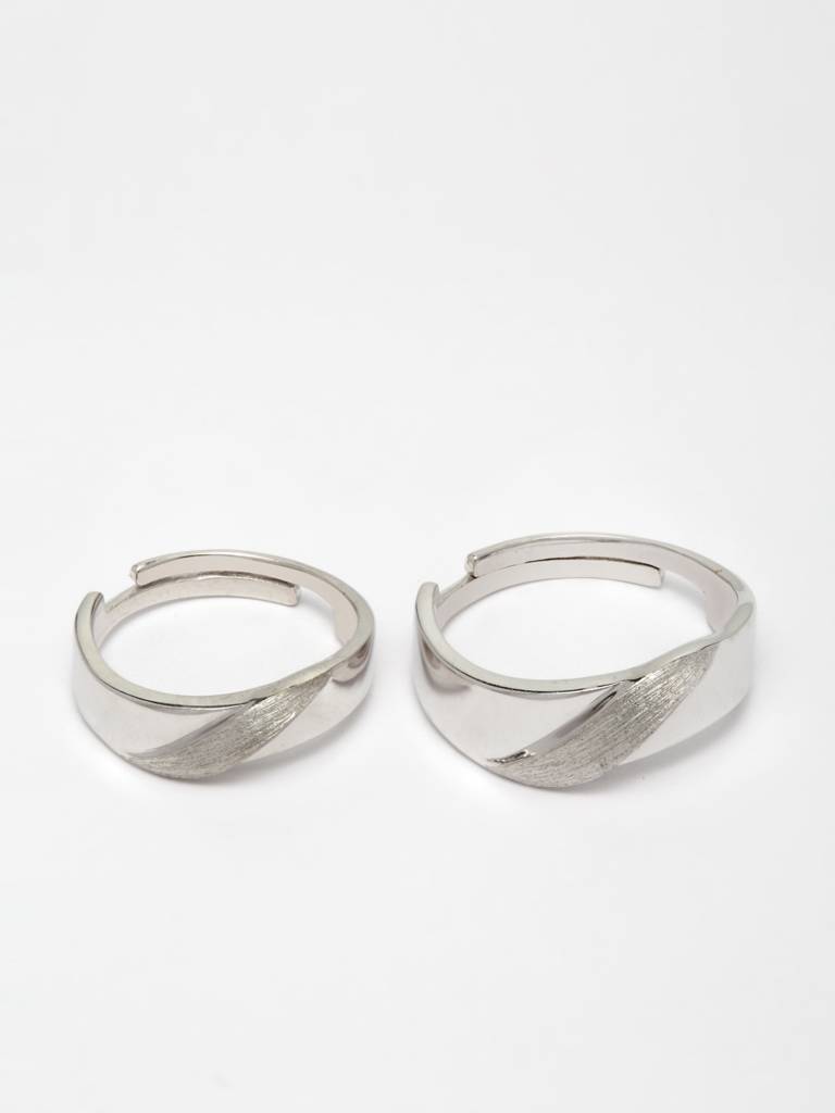 Pure 925 Sterling Silver Wave Adjustable Couple Band For Men And Women : CSCPLR5_MF