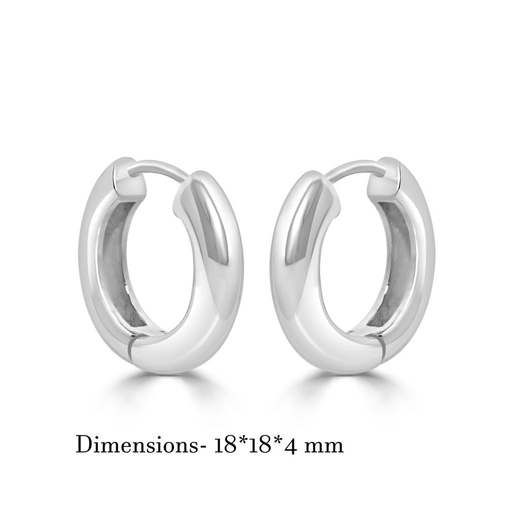Classic Chunky 925 Sterling Silver Hoop Earrings | Snap-On Hoop Earrings : TWP1148