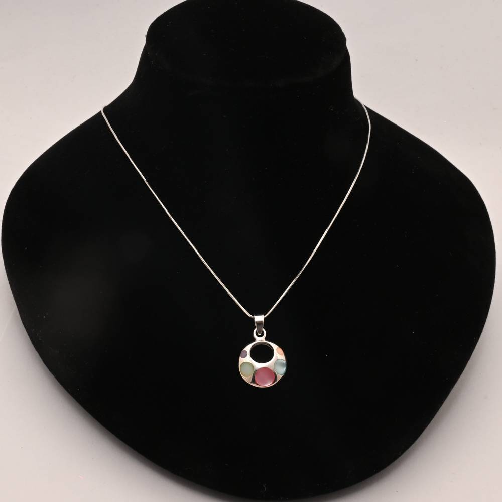 925 Pure Silver Enamel Chain Pendant : CP1025
