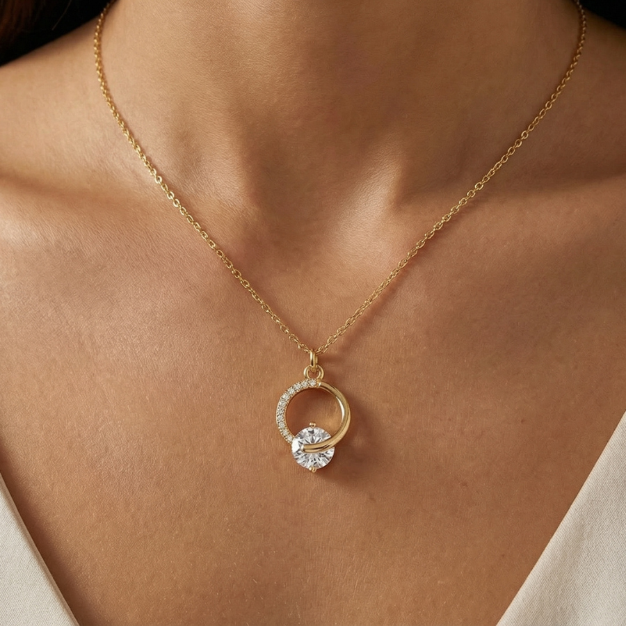 Starlight Pearl Chain Necklace For Women – Elegant Pearl Accented Chain With Warm Golden Finish | Premium Timeless : 736805802