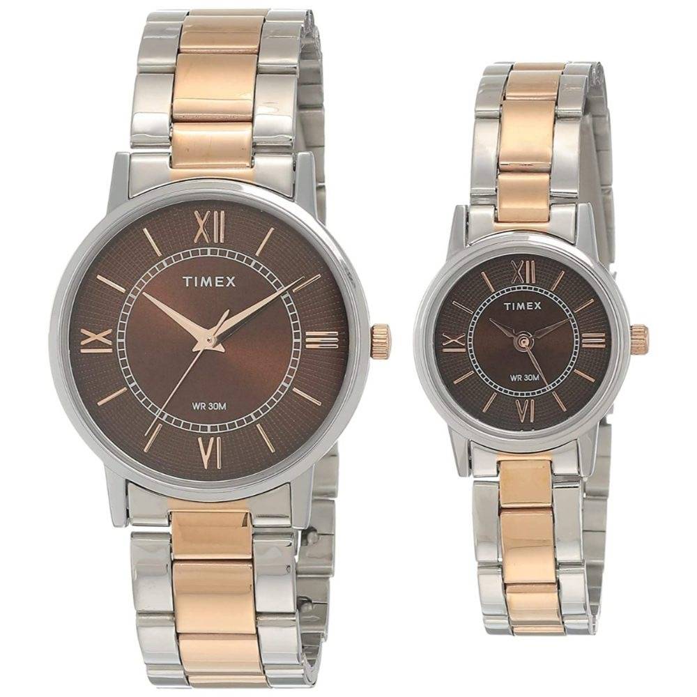 Timex Round Dial Analog Pair Watch : TW00PR214
