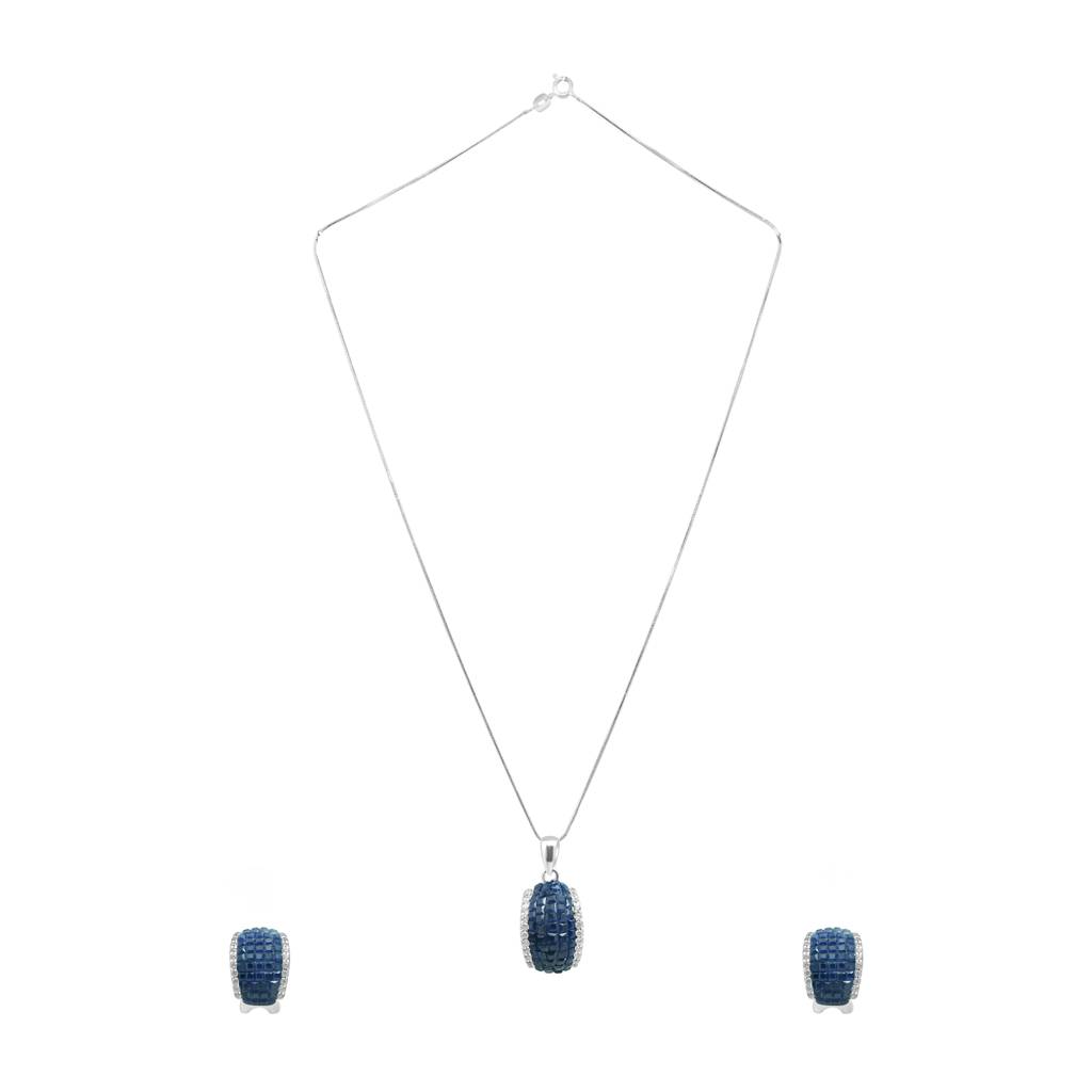 925 Pure Silver Elegant Chain Pendant Set : CPS1004