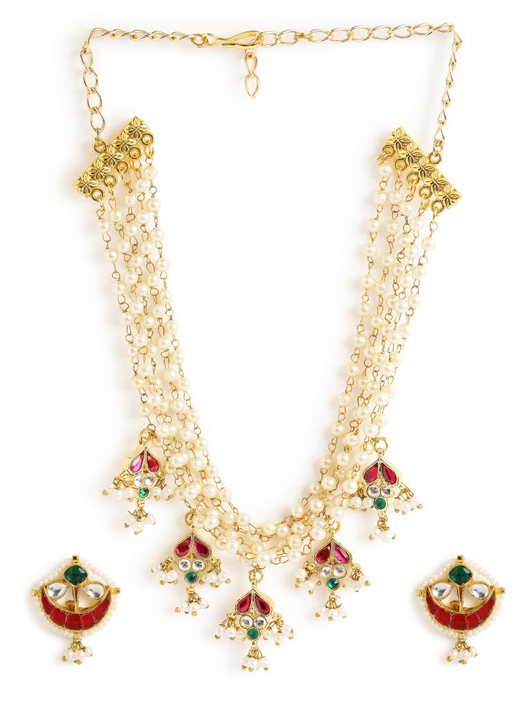 Royal Multi-Strand Pearl Choker Necklace Set : YI24A0723N