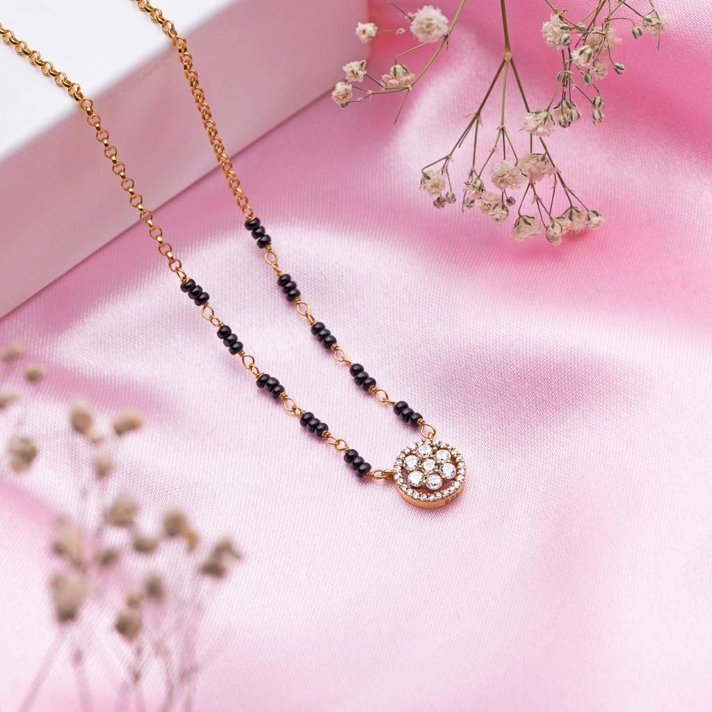 Golden Radiance 925 Sterling Silver Gold-Plated Mangalsutra : MGS-10050-C-G