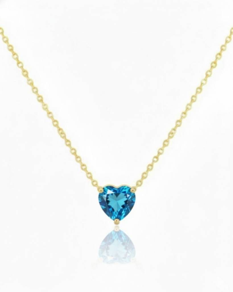 Birthstone Heart Necklace For Women | Premium Zircon Pendant Necklace : CJLX225410112LO