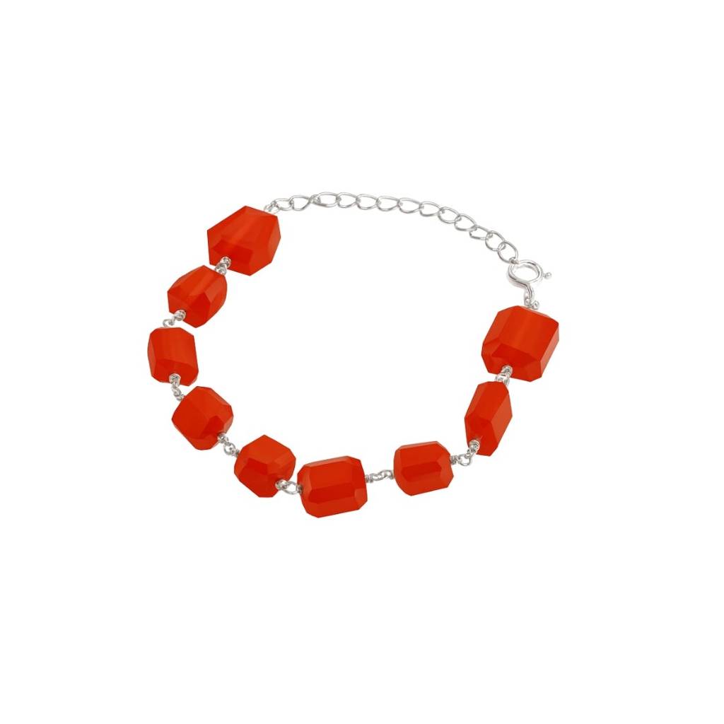 Silver Ganthan Bracelet With Carnelian Stones : Silver_Ganthan_Bracelet_Carnelian_Stones_Aug25