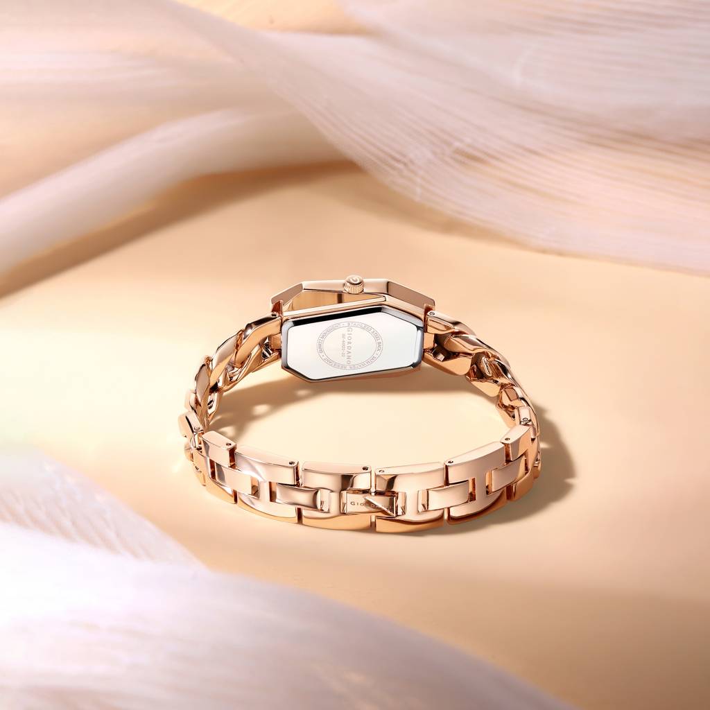 Giordano Stylish Analog Watch For Women Â Hexagon Dial, Trendy Chain Link Stainless Steel Strap, Elegant Dress : GZ-60122-22
