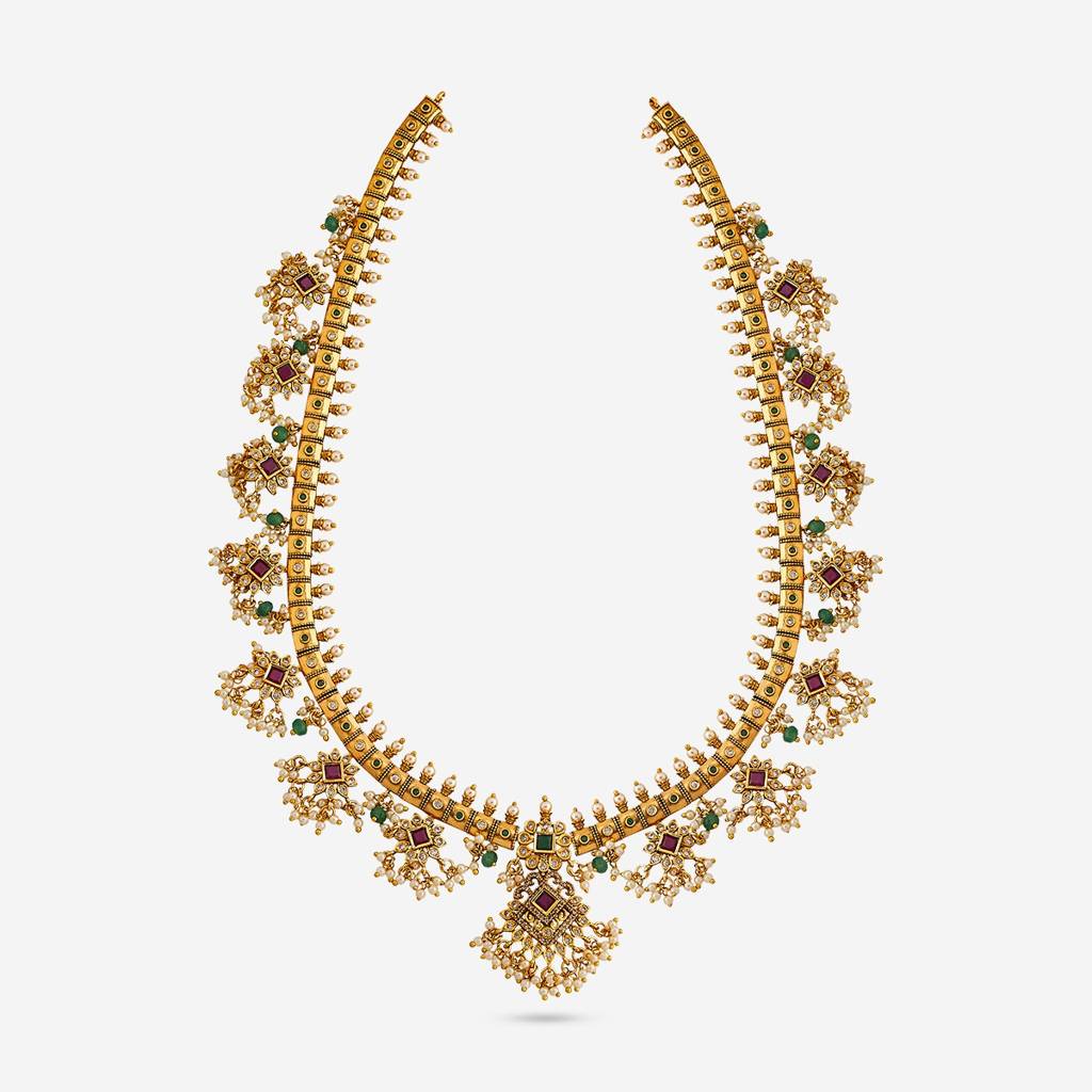 Ruby-Green Gold Plated - Bridesmaid Antique Necklace - 457145 : 457145