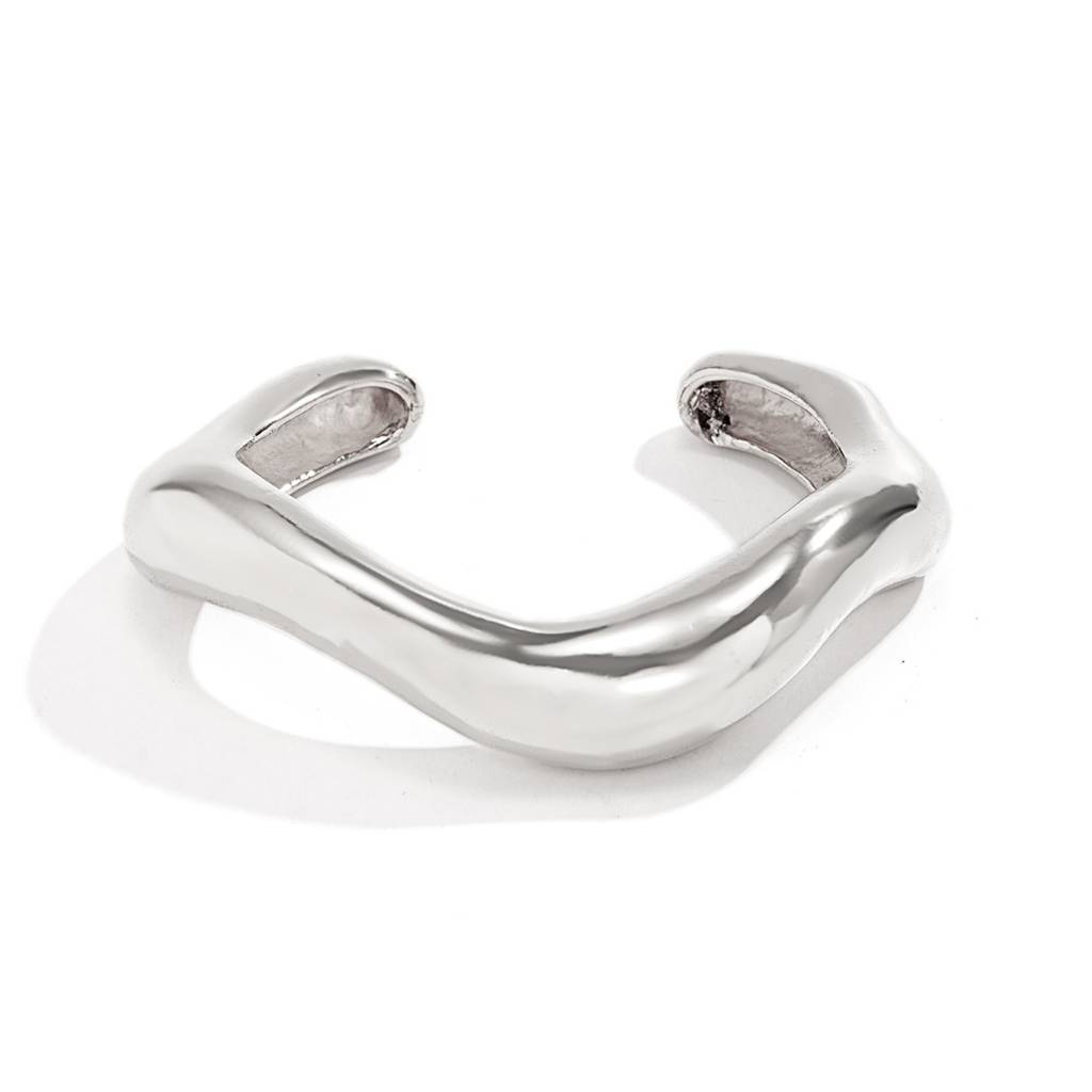 Gold/Silver Plated Anti-Tarnish Bold Chunky Shiny Statement Open Cuff Bangle Bracelet : ADN0525B267S