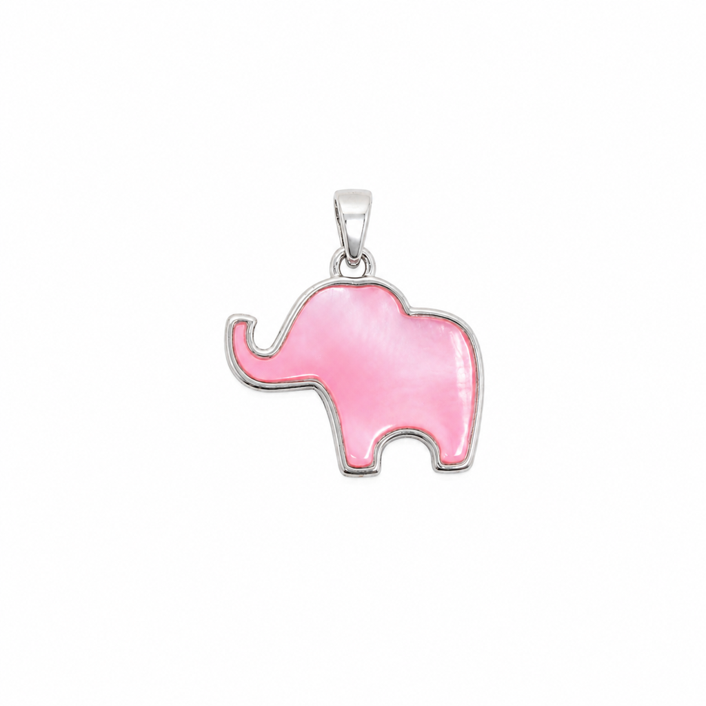 925 Silver Pink Elephant Pendant : PH06045