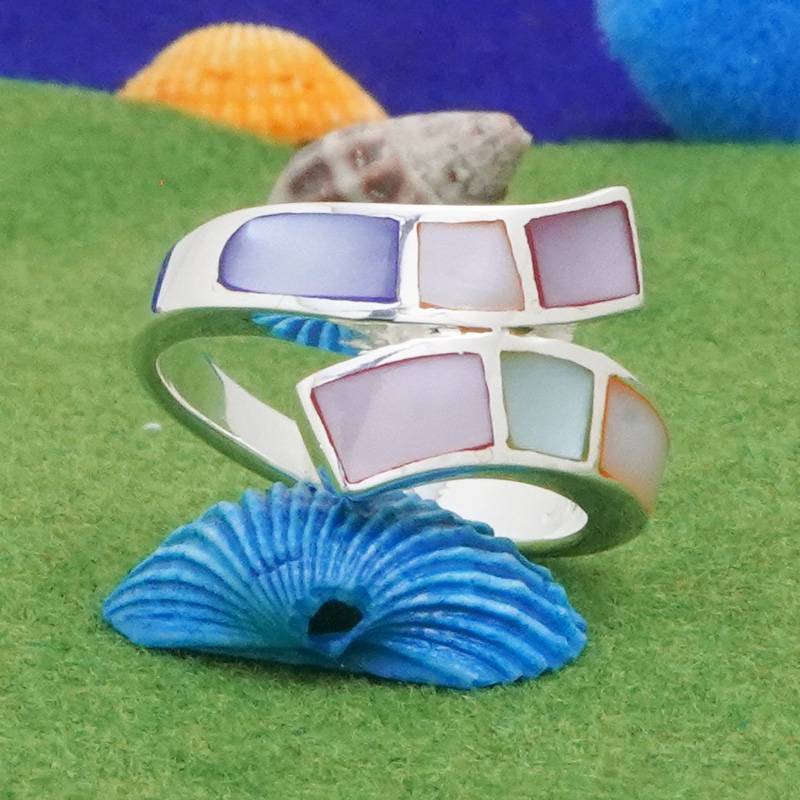 925 Pure Silver Multicolor Enamel Ring | Statement Enamel Open Finger Ring : LR1195
