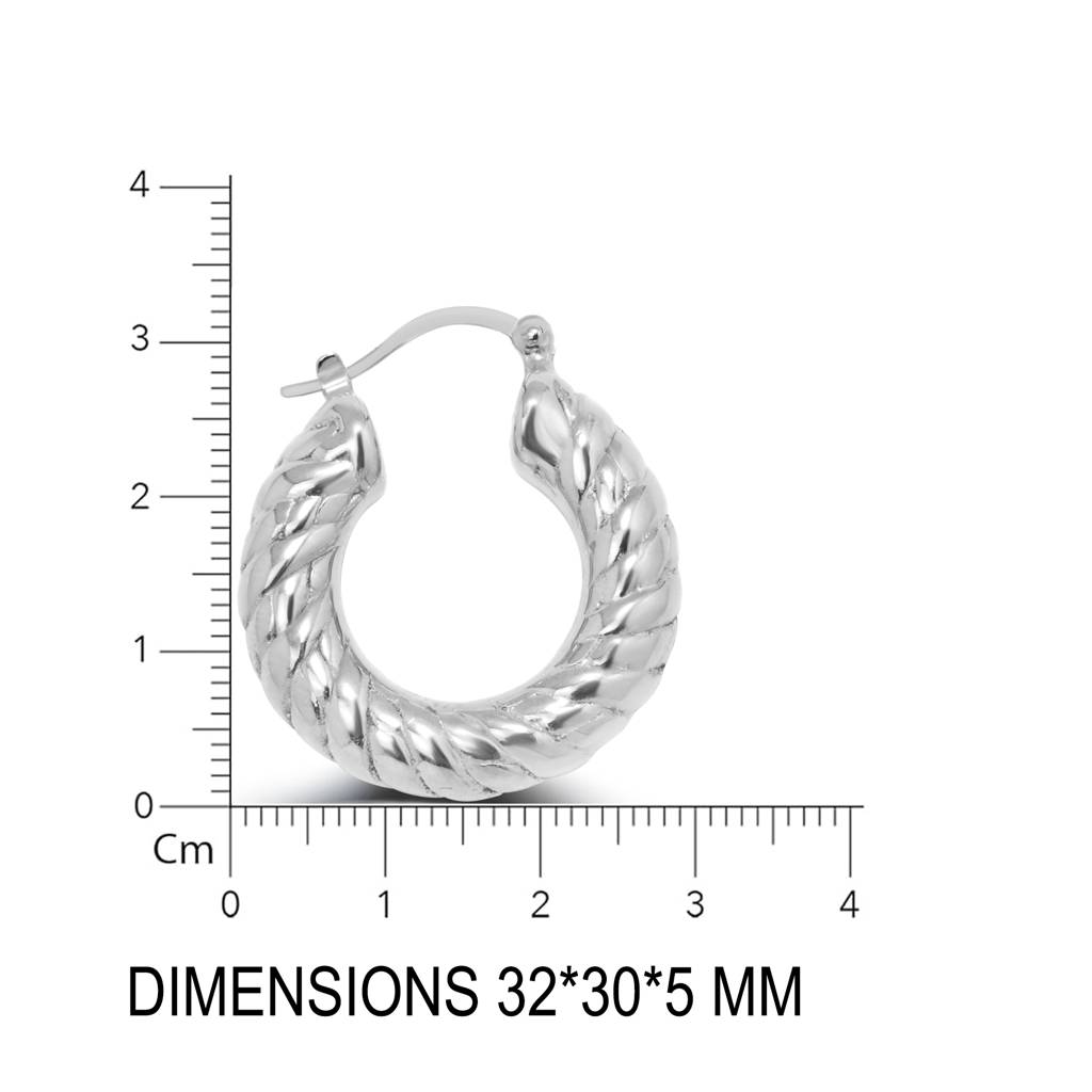 Refined Sterling Silver Hoop Earrings With A Shiny Finish For Ultimate Elegance : TWP1246