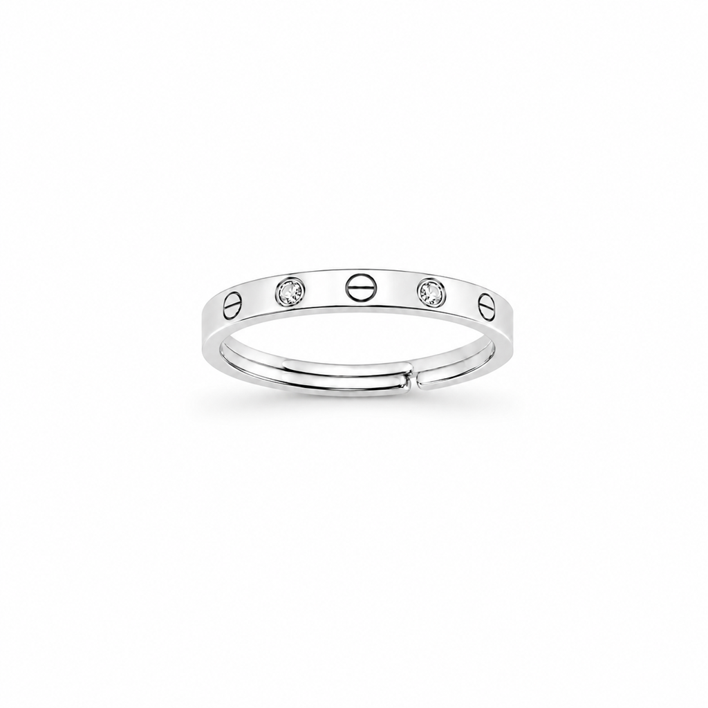 925 Silver Luxe Screw  Adjustable Band Ring : LR23395