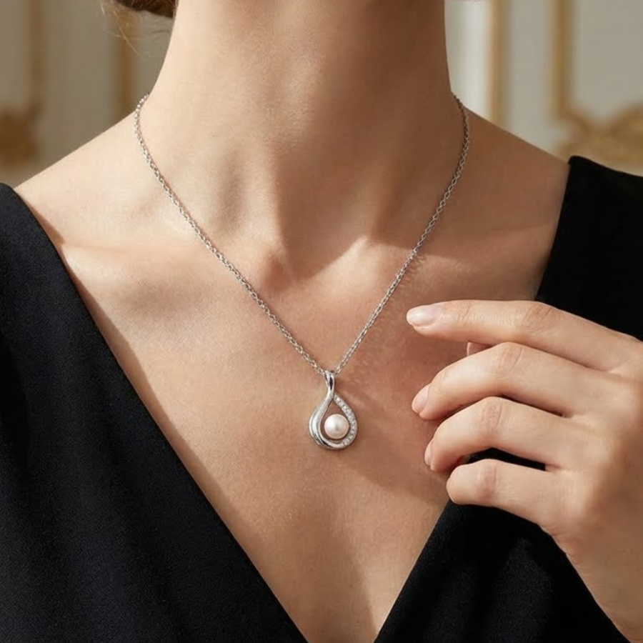Raindrop Pendant Necklace For Women – Elegant Teardrop Design With Minimal Modern Finish | Premium Graceful Jewel : 7204996804