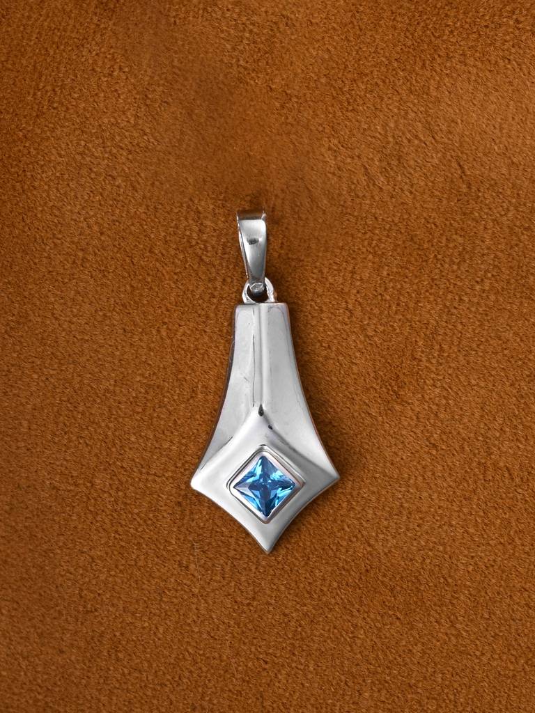 925 Silver Platinum Plated Swiss Zircon Hagen Men Pendant Necklace With Chain Gift For Men & Boys : CSMNP19_NOCHAIN