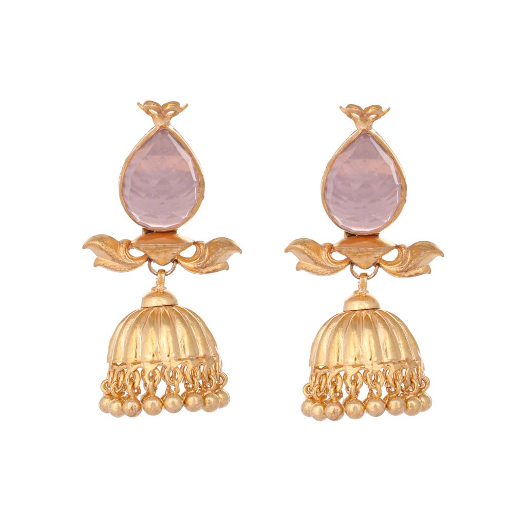 22K Gold Plated Pink Grace Earrings : YI24A0371E