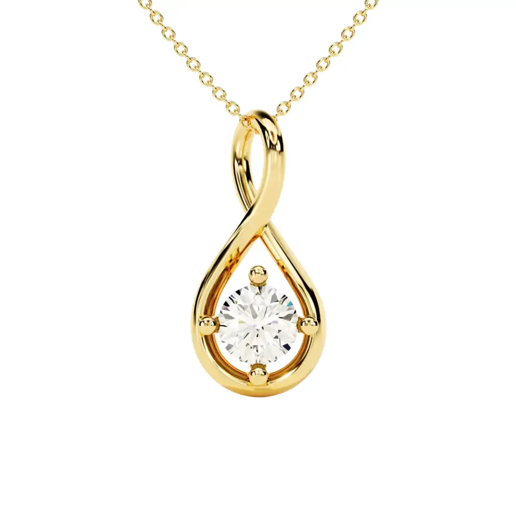 Round Moissanite Solitaire Infinity Pendant Carat Round