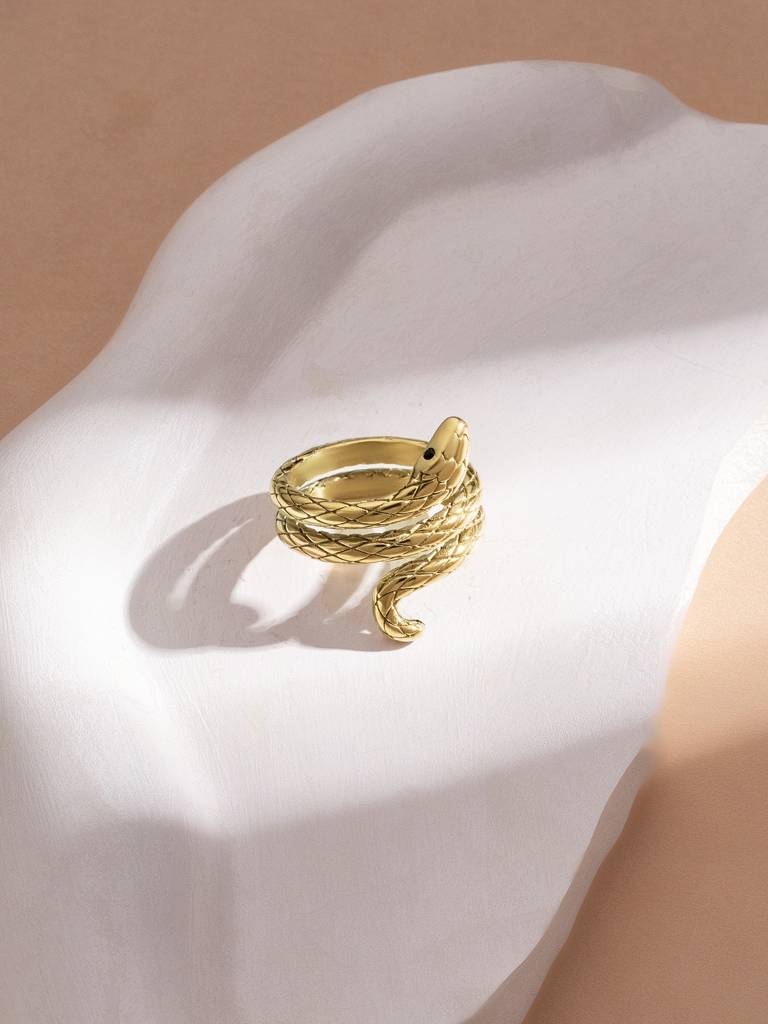 Coiled Serpent Wrap Ring For Women - Waterproof & Anti-Tarnish : RG0262-8