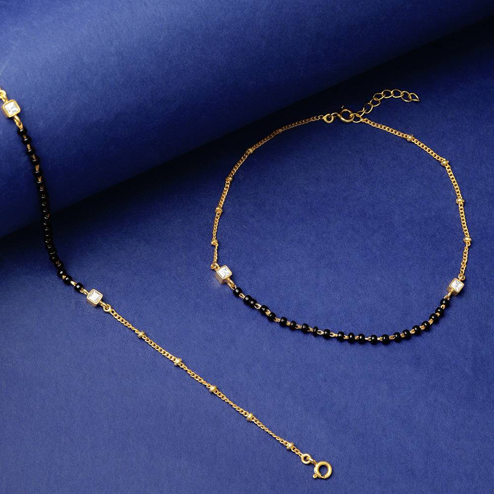 Silver 92.5 Gold Plated Anklet : U080SO04LA0321