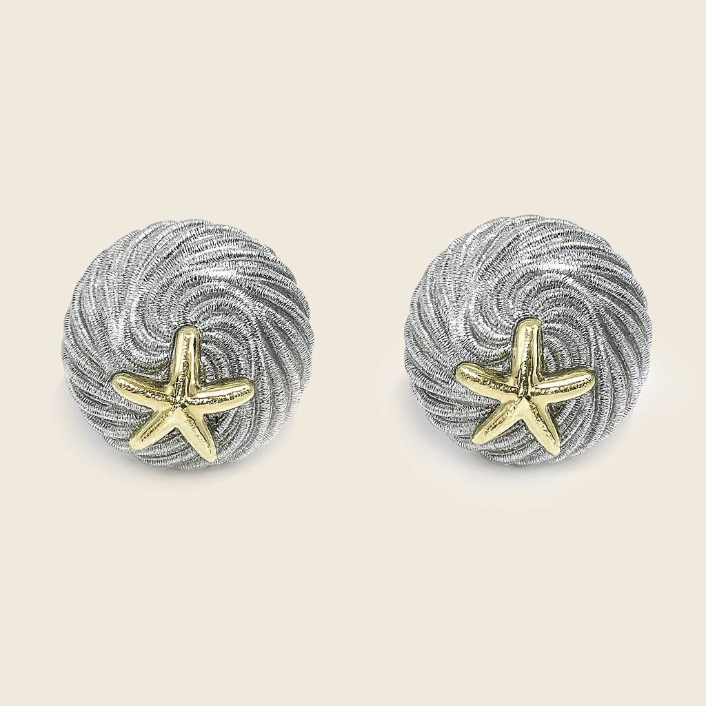 Starfish Silver Swirl Earrings : AN-LJ-SI-0024-DE