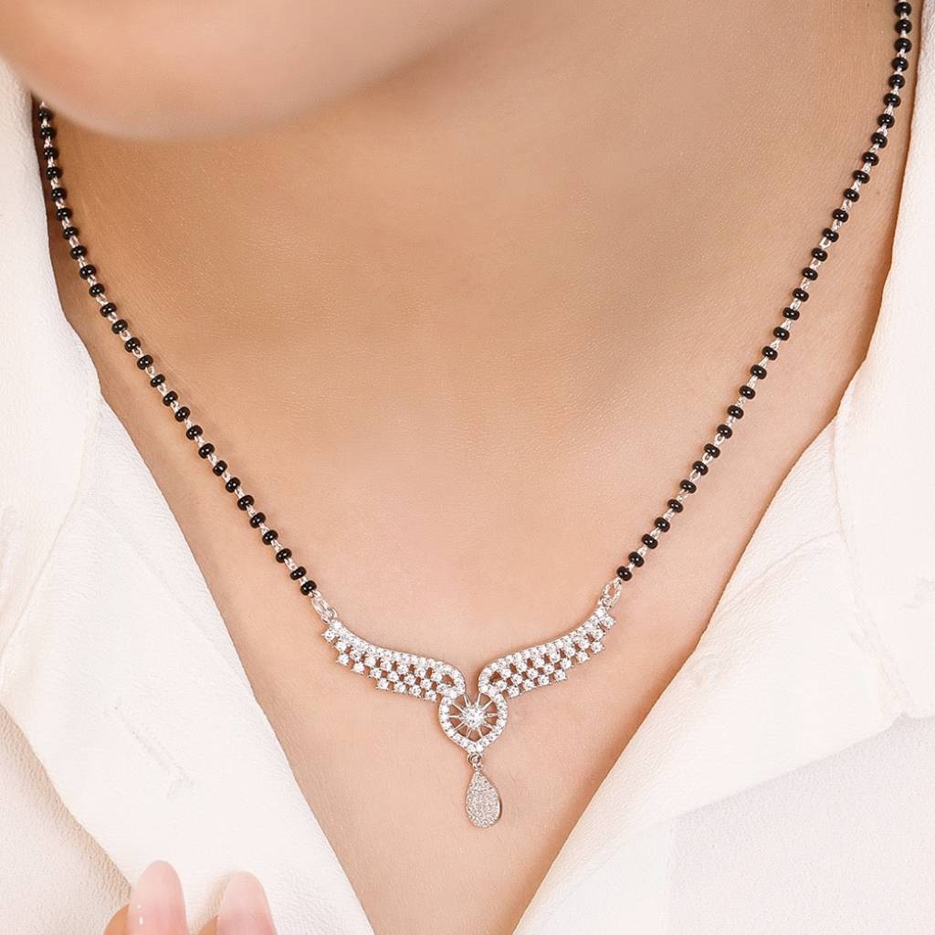 Angel Wings 925 Silver Mangalsutra : MGS-10014-C