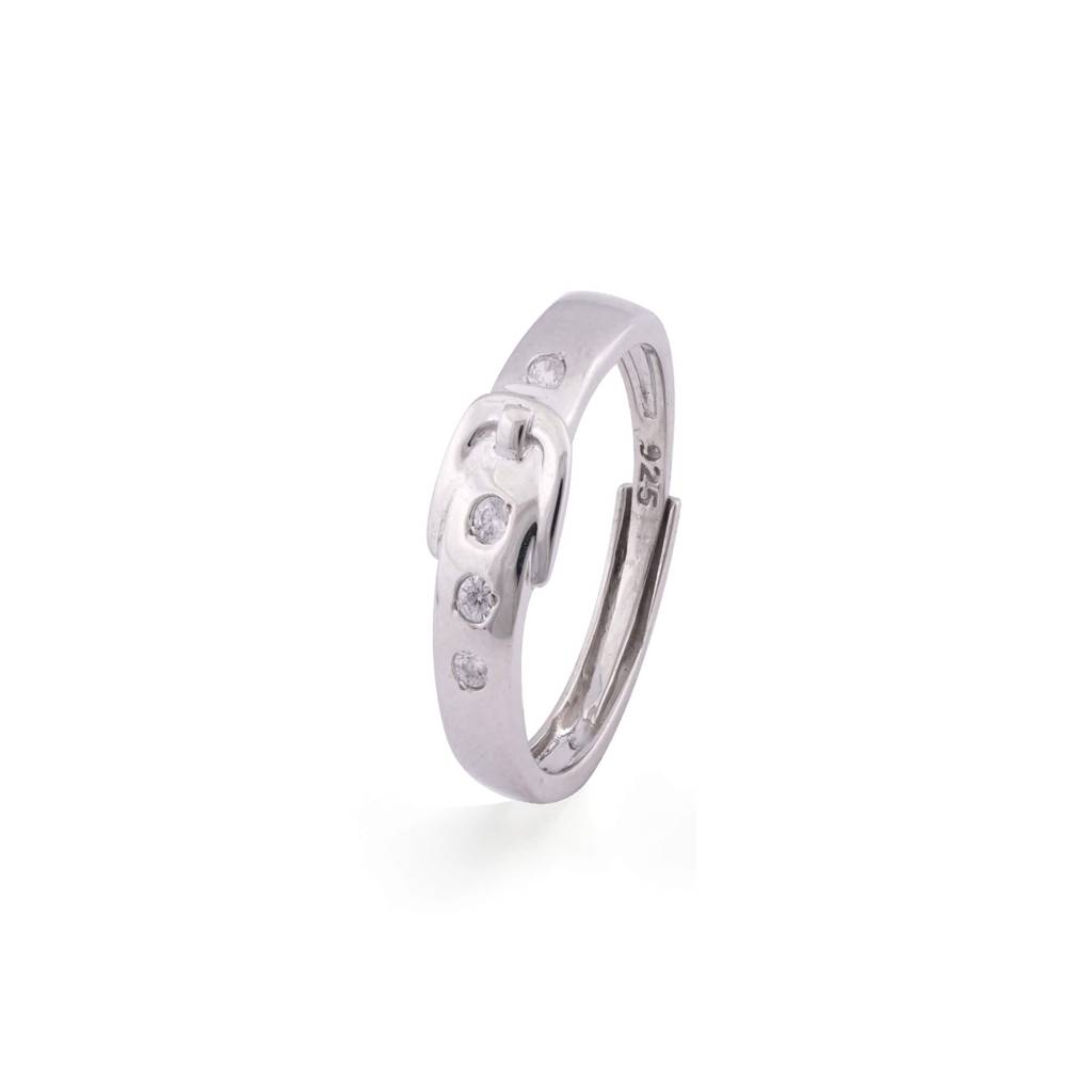 Silver Belt Style Promise Ring : ZLCPLR-1015-WW