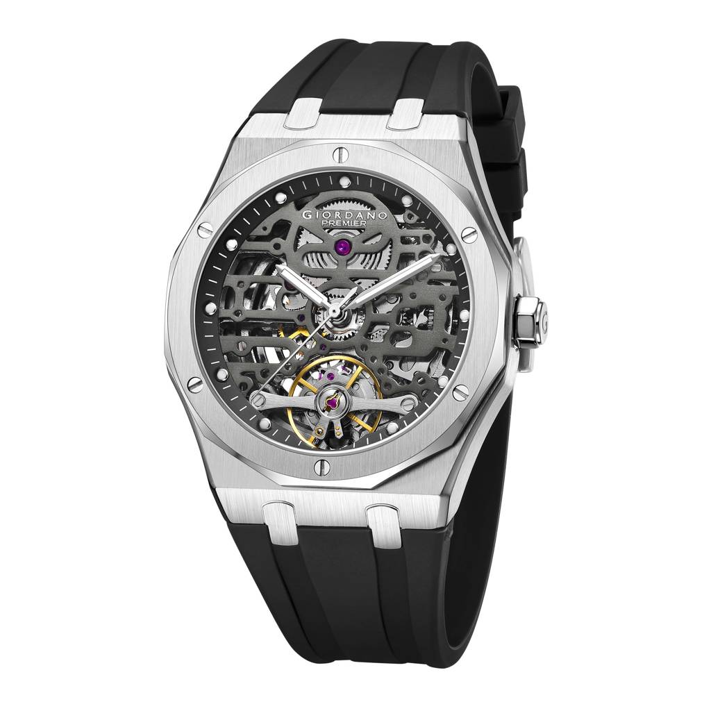 Premier Phantom Collection Automatic Watch For Men With Skeleton Round Dial, Luminous Hands And Markers, Silicon : GZ-50224-02