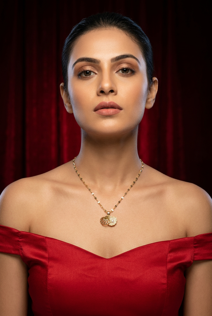 Bareluxe 18K Gold Plated Necklace : PENECKGPPCZ41