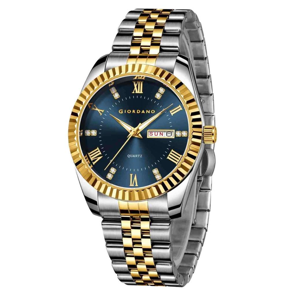 Giordano Analog Watch For Men - Dual-Tone Stainless Steel Strap, Crystal Indices And Fluted Bezel : GZ-50173-33
