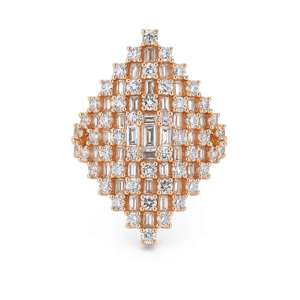 Royal Rosegold Silver Ring : R094-RG-D-14