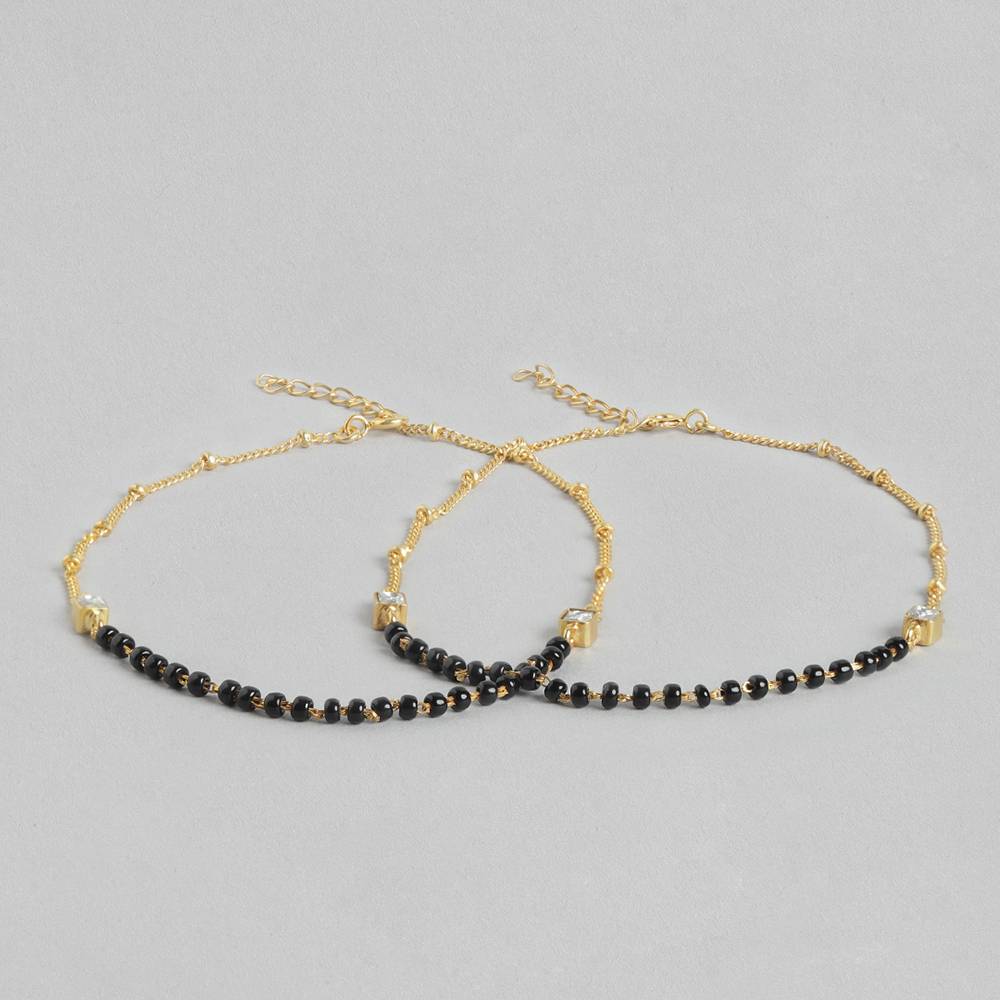 Silver 92.5 Gold Plated Anklet : Silver 92.5 Gold Plated Anklet : U080SO04LA0321